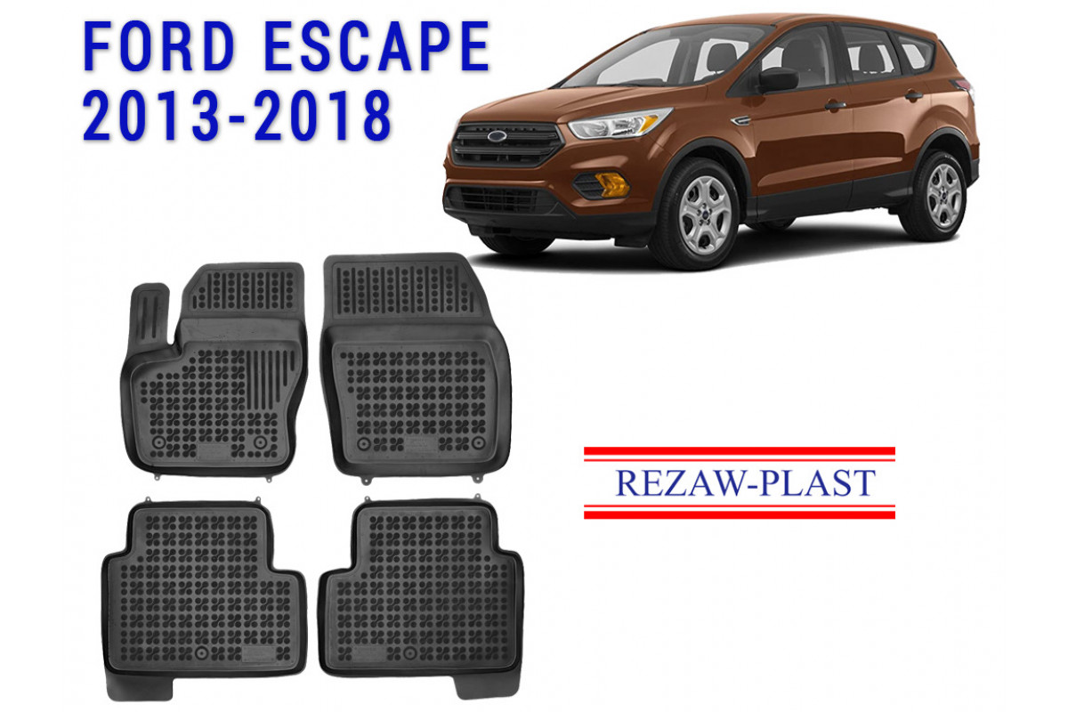 RezawPlast Rubber Floor Mats Set for Ford Escape 20132018 Black